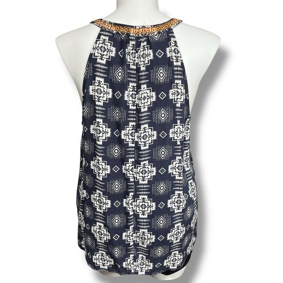 Savanna Jane Womens Tank Top Shirt Geo Print Embroidered Floral Print 1X - Picture 4 of 12